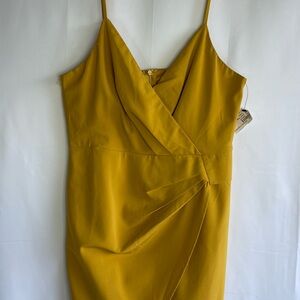 Blue Blush Mustard Midi Dress